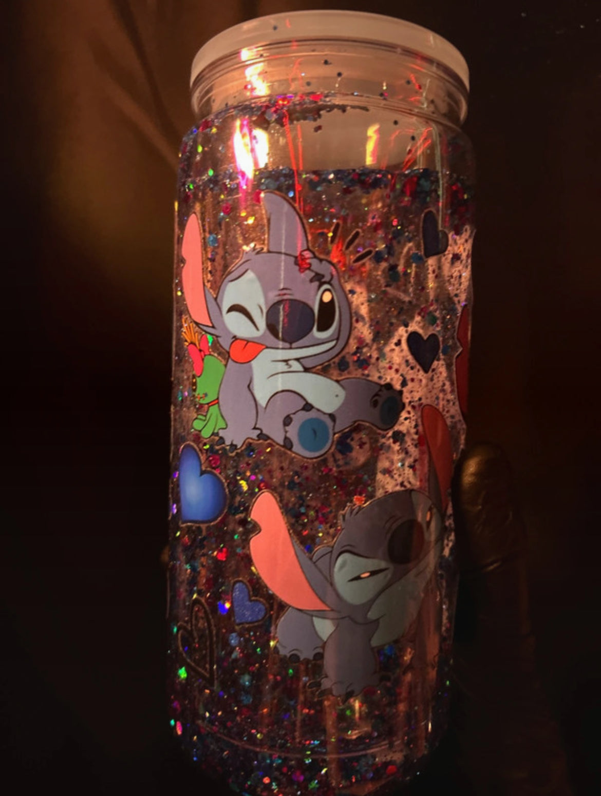 handmade Stitch snowglobe tumbler 🪼