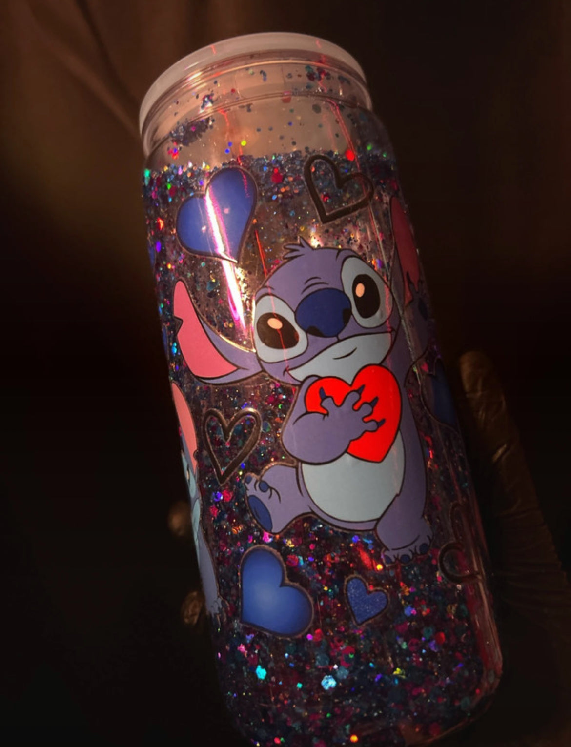 handmade Stitch snowglobe tumbler 🪼