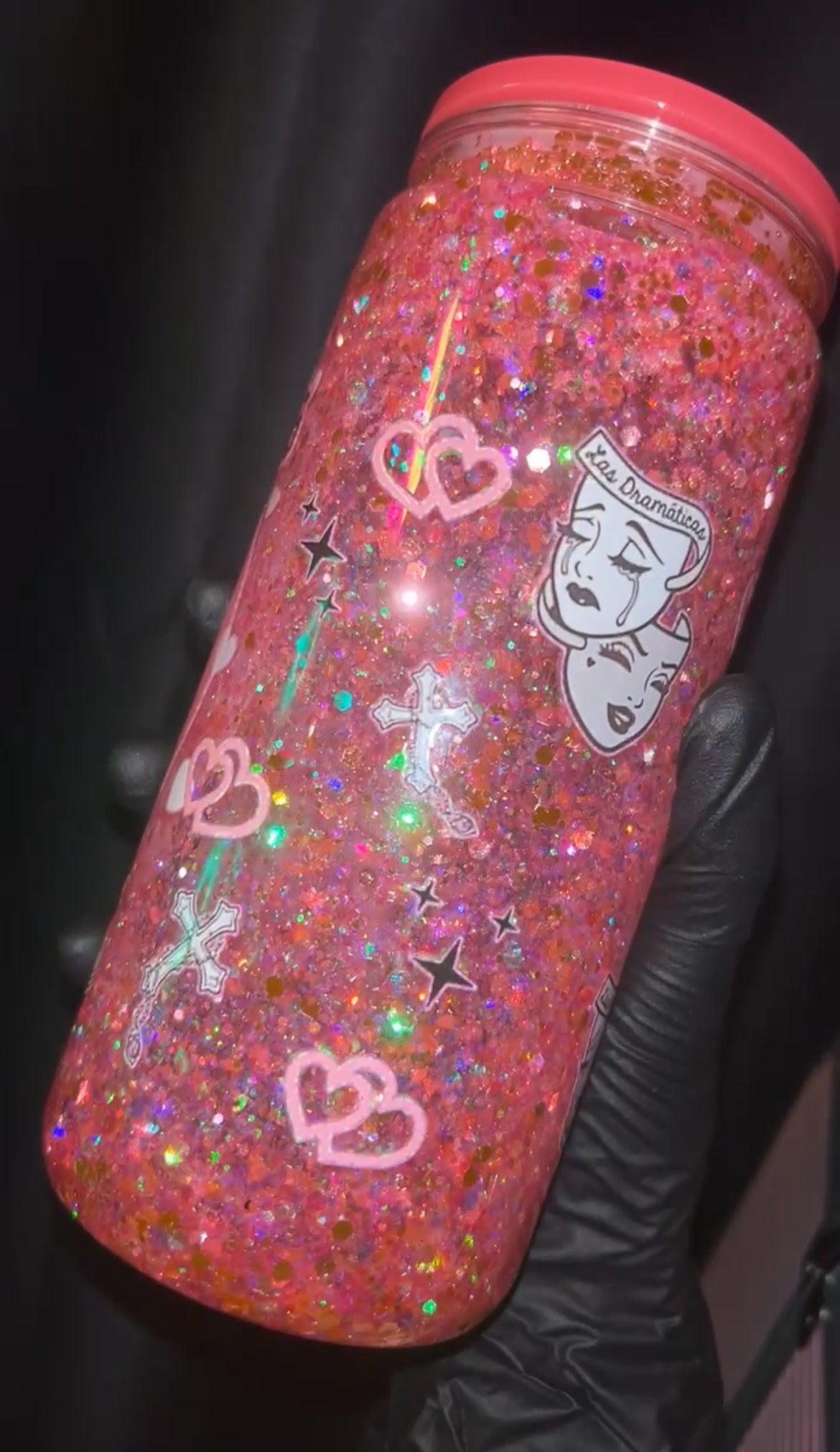 handmade pink “La sad girls” tumbler 🎀