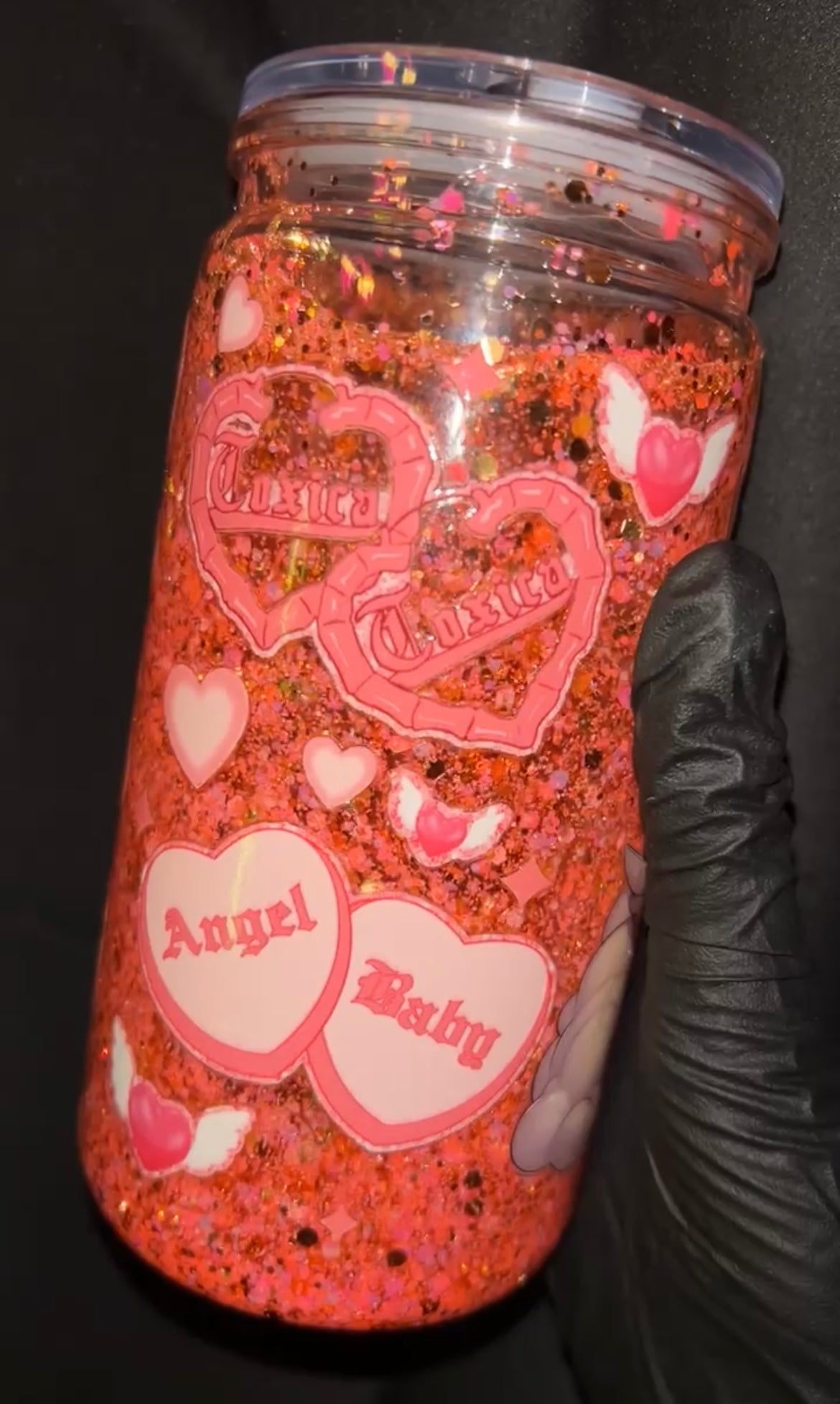 handmade pink baby angel tumbler 👼🏻