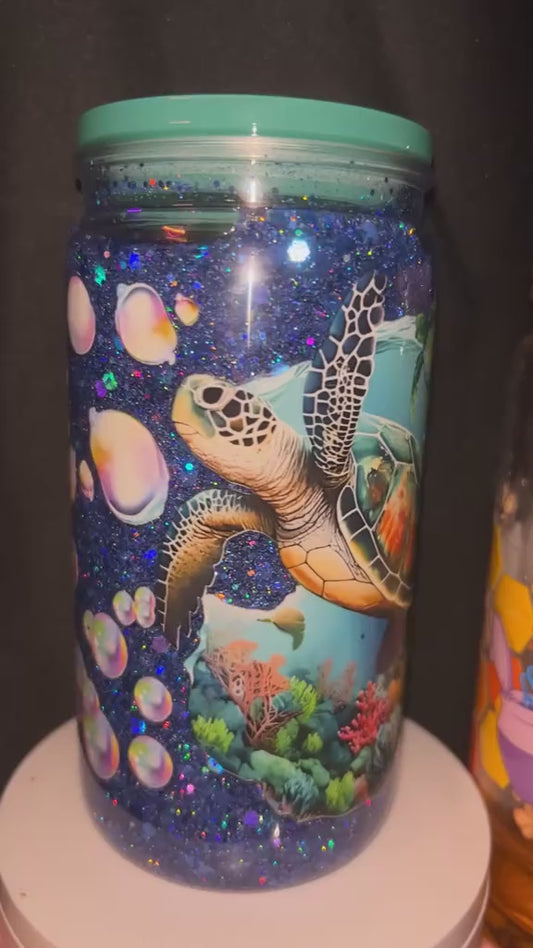 handmade sea turtle tumbler 🫧
